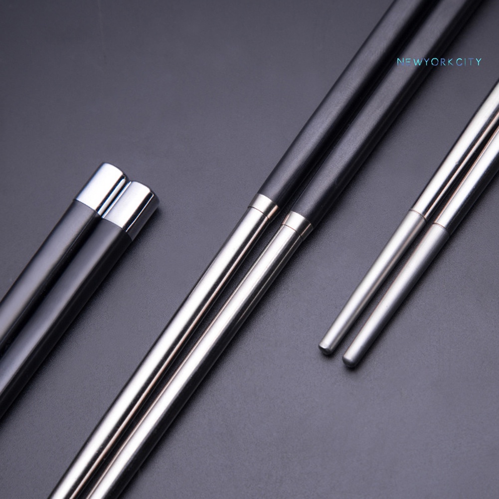 1 Đôi Đũa Bằng Thép Không Gỉ Cách Nhiệt Chống Rỉ Màu Sắc Phong Cách Nhật Bản