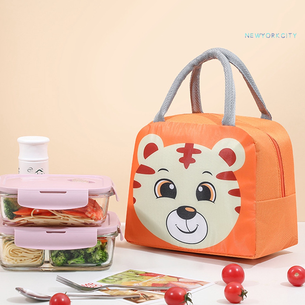 Túi Đựng Cơm Trưa Bằng Vải Oxford Chống Nước Sức Chứa Lớn In Họa Tiết Hoạt Hình Có Quai Cầm Chắc Chắn