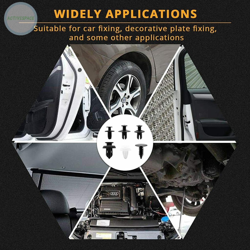 FENDER Set 100 Đinh Tán Phụ Tùng 6 Kích Cỡ Cho Xe Ô Tô