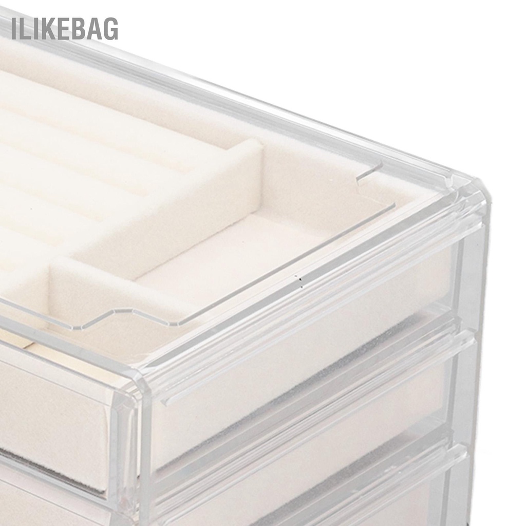 Ilikebag Acrylic Trang Sức Người Tổ Chức Chất Liệu Màu Be Ngăn Kéo Bàn Bảo Quản Hộp Đựng Cho Bông Tai Vòng Cổ