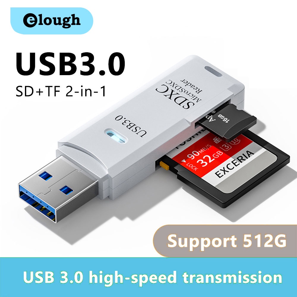 Đầu Đọc Thẻ Nhớ USB 3.0 2 Trong 1 Tốc Độ Cao