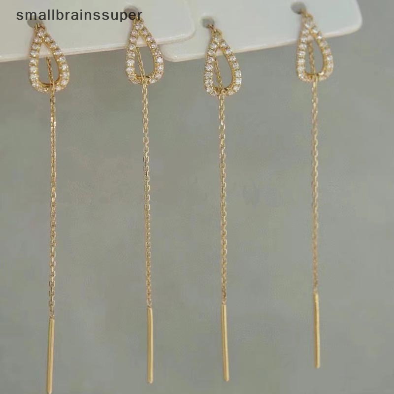 1 Đôi Bông Tai Treo Dài Đính Kim Cương Giả Cho Nữ SBS