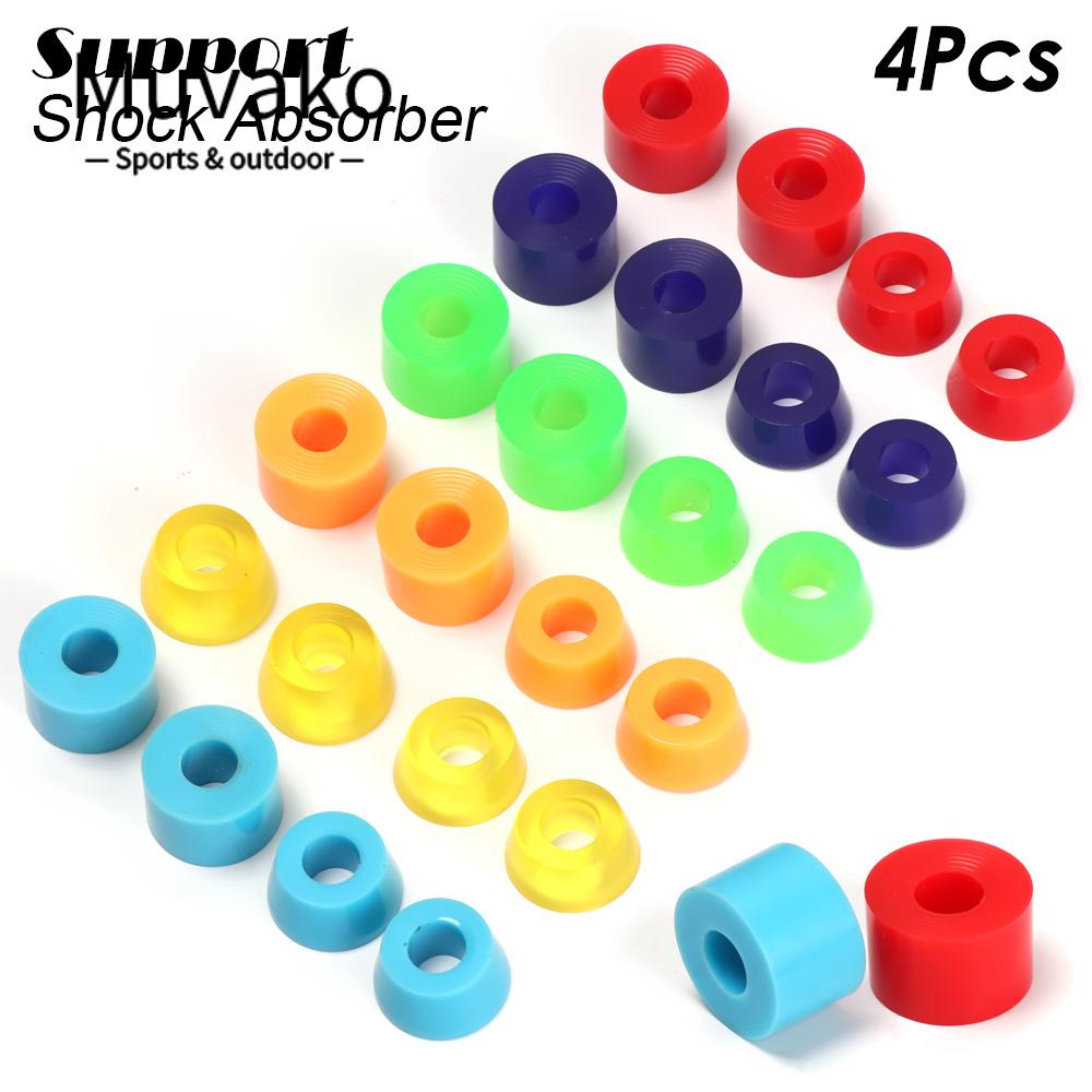 MUVAKO Bộ 4 Bánh Xe Trượt Ván Dài 11 Màu Sắc Bằng PU Chống Sốc Chất Lượng Cao 24*11/16mm Chất Lượng Cao Cho Ván Trượt