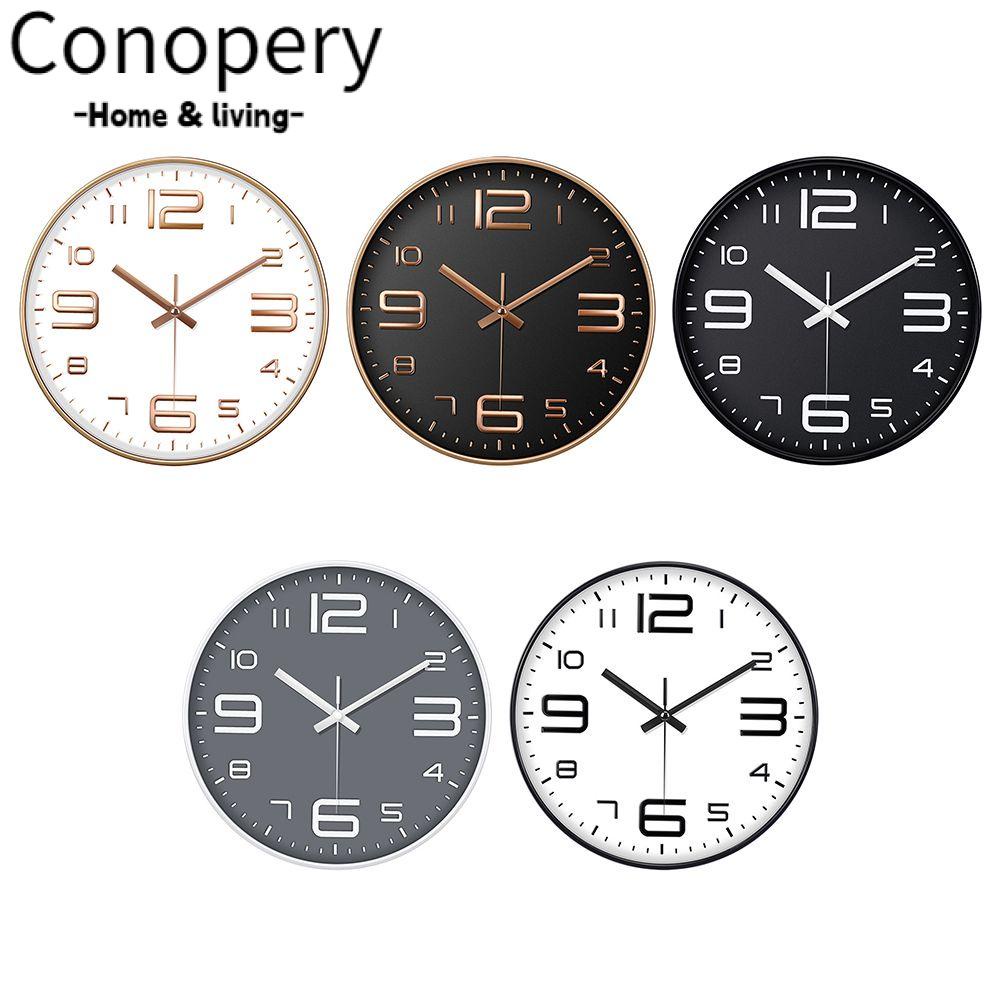 CONOPERY Đồng Hồ Treo Tường 3D 12inch Phong Cách Bắc Âu Tối Giản Dùng Để Trang Trí Nhà