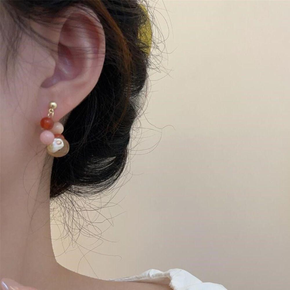 Bông Tai Dạng Vòng Xỏ Hạt Phong Cách Bohemia Cổ Điển|Trang Sức Làm Quà Tặng