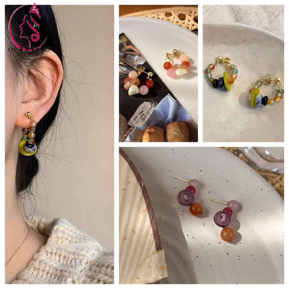 Bông Tai Dạng Vòng Xỏ Hạt Phong Cách Bohemia Cổ Điển|Trang Sức Làm Quà Tặng