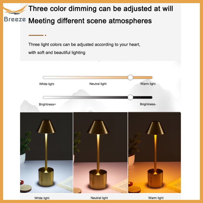 Đèn Led Để Bàn Cảm Ứng 3 Màu Có Thể Sạc Lại Bằng Cổng Usb