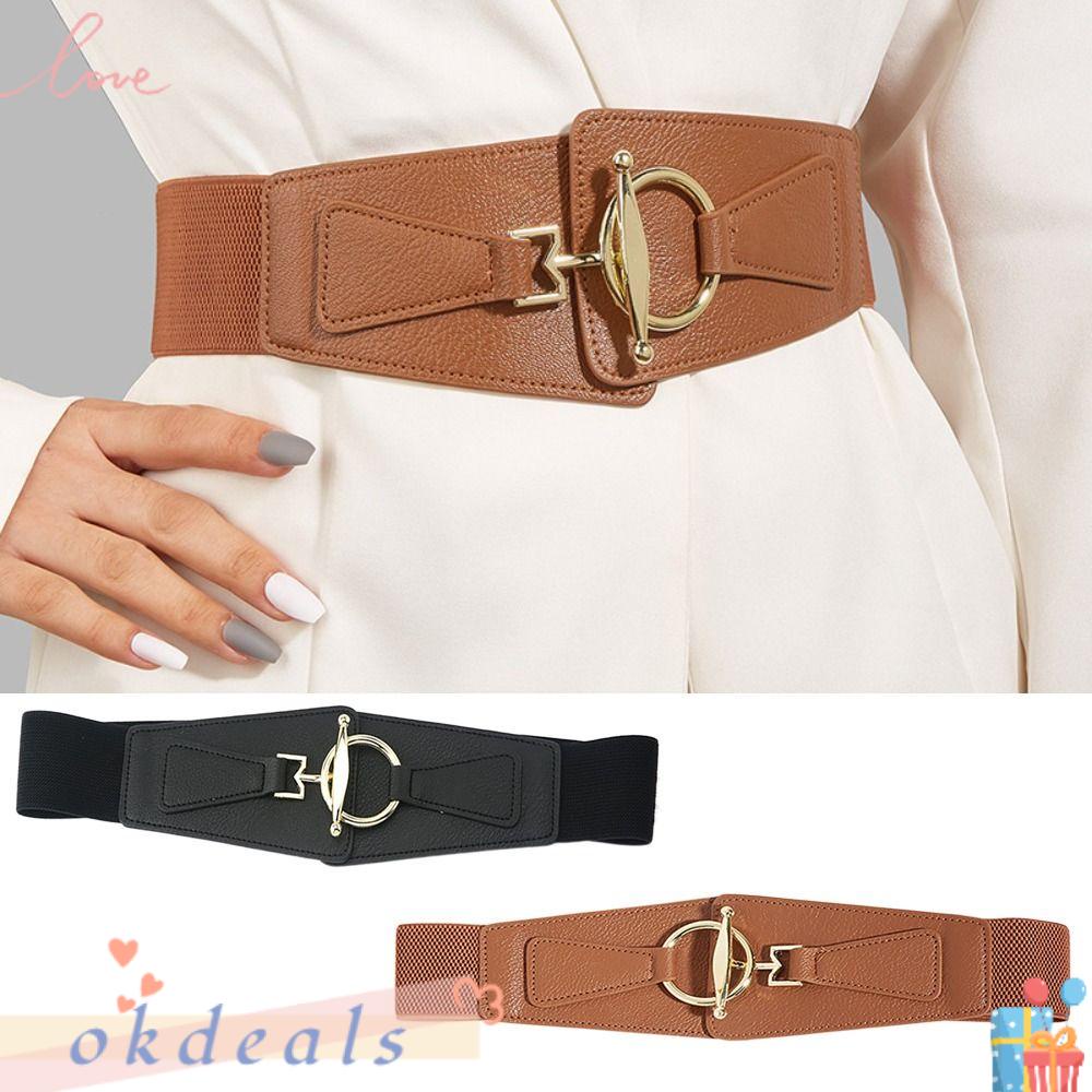 Thắt Lưng Co Giãn Có Khóa Kim Loại Thời Trang Cho Nữ