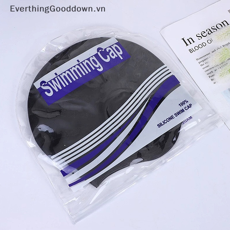 Everthinggooddown Mũ Bơi Silicon Độ Co Giãn Cao Chống Thấm Nước Bảo Vệ Tai Cho Nam Và Nữ