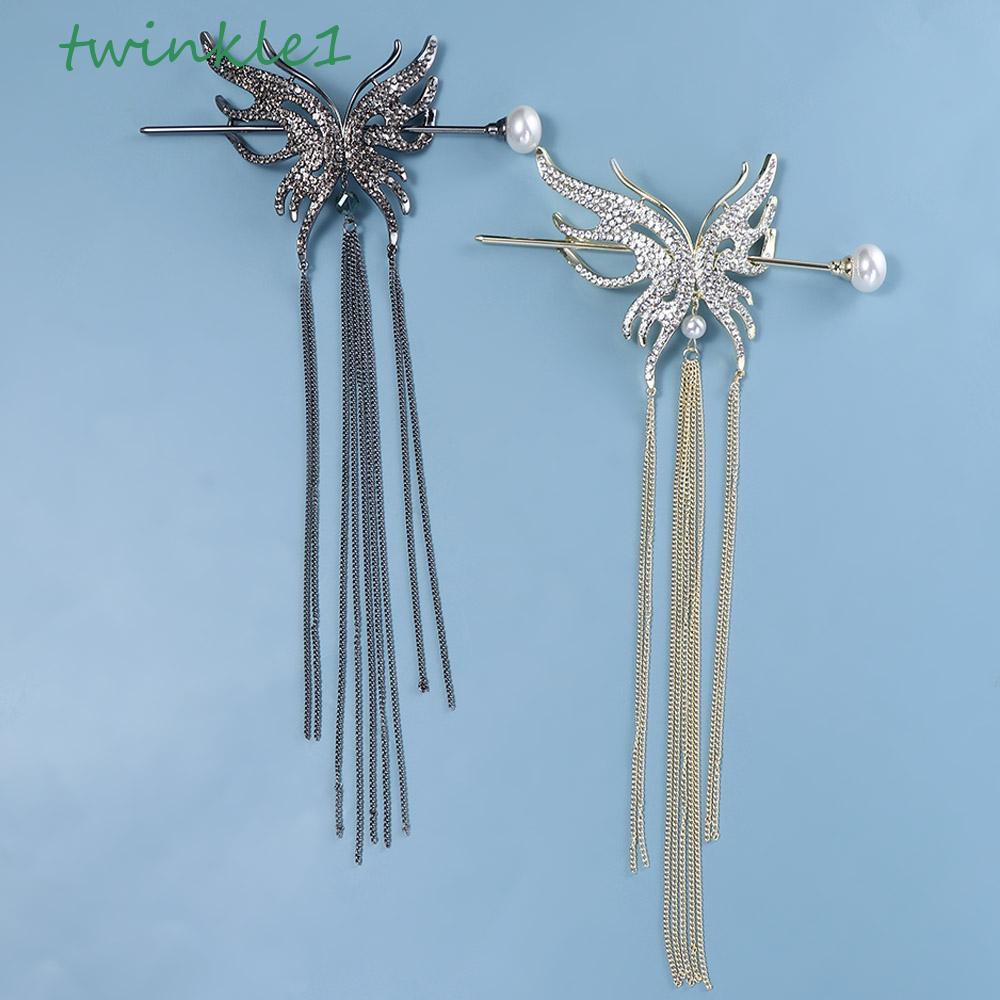 Giá Đỡ Trâm Cài Tóc Đuôi Ngựa Dạng Chuỗi Dài Đơn Giản Thanh Lịch Cho Nữ