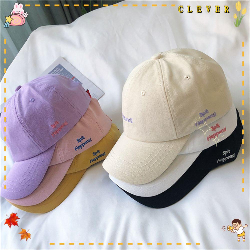 CLEVER Mũ Lưỡi Trai Thêu Chữ Phong Cách Hàn Quốc Cho Nữ
