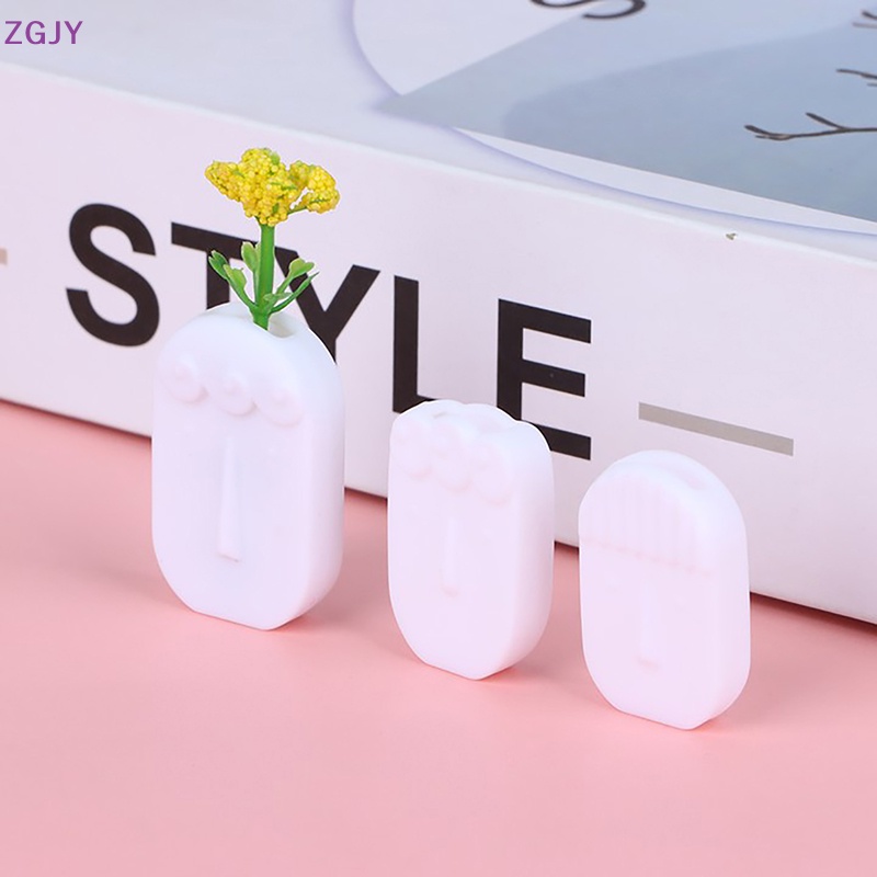 Bình Hoa Mini Hình Khuôn Mặt Người Trang Trí Nhà Búp Bê 1 / 12 Mới