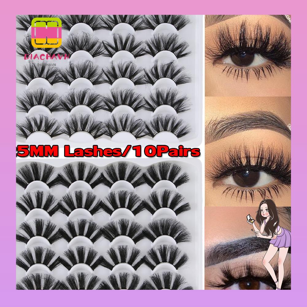 DIACHAVN Set 10 Cặp Lông Mi Giả SKONHED Dày Dặn Tự Nhiên 4D Cho Nữ