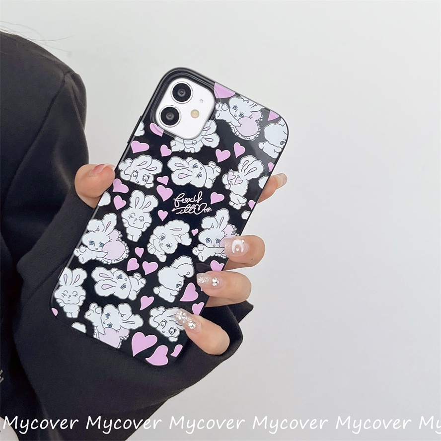 Ốp Điện Thoại Silicone Mềm In Hình Thỏ Hoạt Hình Dễ Thương Cho iPhone 11 13 12 14 Pro Max X XR Xs Max 6 7 8 Plus