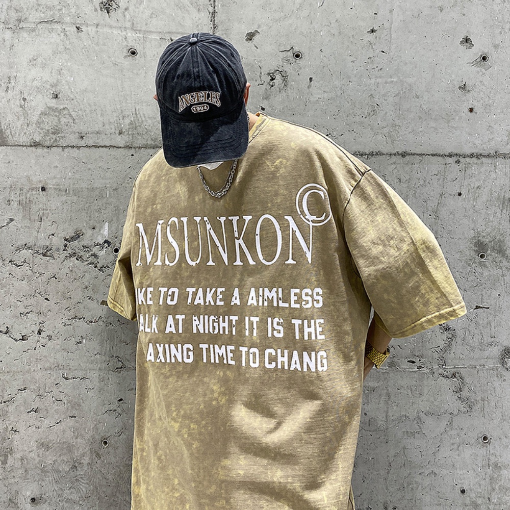 Áo Thun Nam Tay Ngắn Phong Cách Đường Phố Mỹ Cá Tính