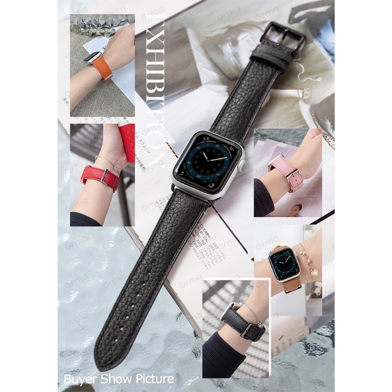 Dây Đeo Bằng Da Sang Trọng Cho iwatch 40mm 44mm 42mm 38mm 8 7 6 Se 3