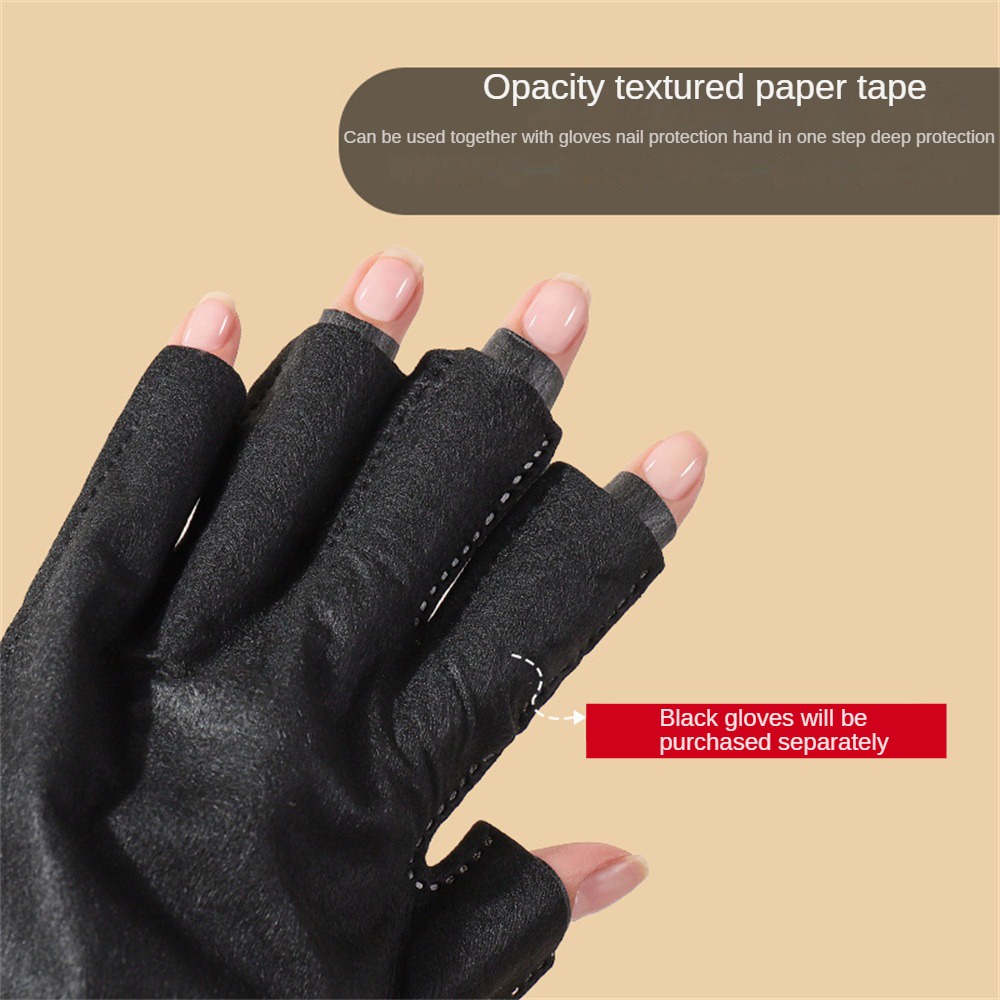 Găng tay/ Băng keo làm móng EELHOE màu đen không để lại dấu bảo vệ tay trong một bước