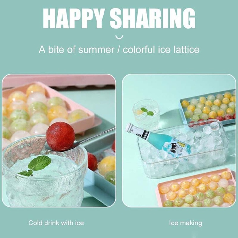 New Ice Ball Maker Mold Mini Round Ice Cube Tray Reusable with Lid for Freezer