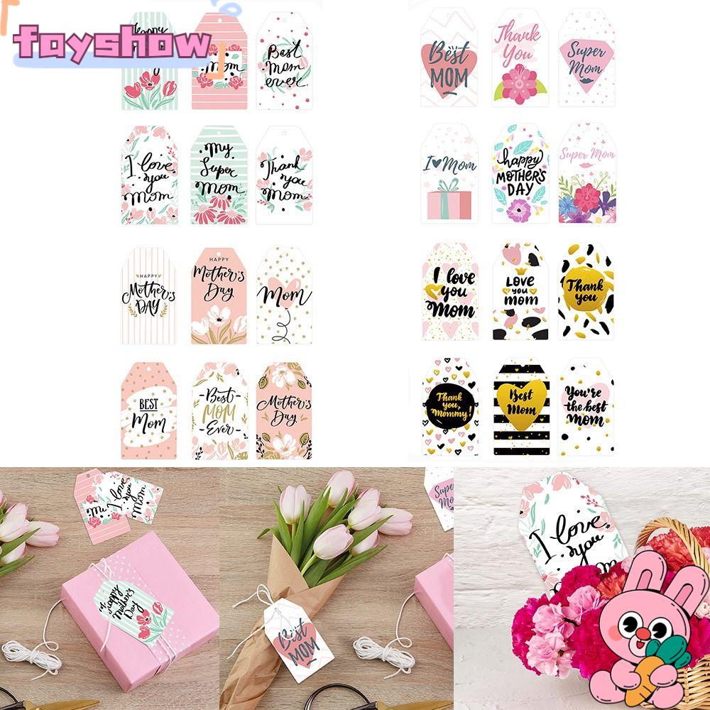 FAY Set 60 Thẻ Giấy Gói Quà / Trang Trí Quà Tặng Cho Ngày Của Mẹ