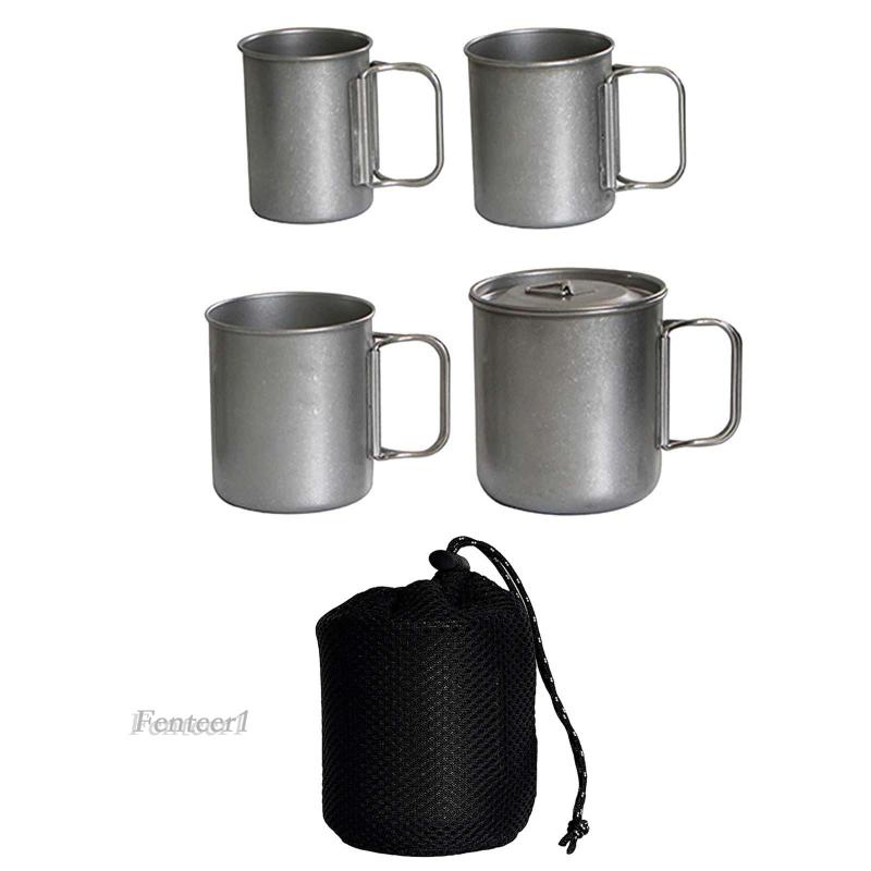 Set 1 / 4 Cốc Uống Nước 750ml Có Tay Cầm Có Thể Gập Lại Tiện Dụng Mang Theo Du Lịch / Cắm Trại