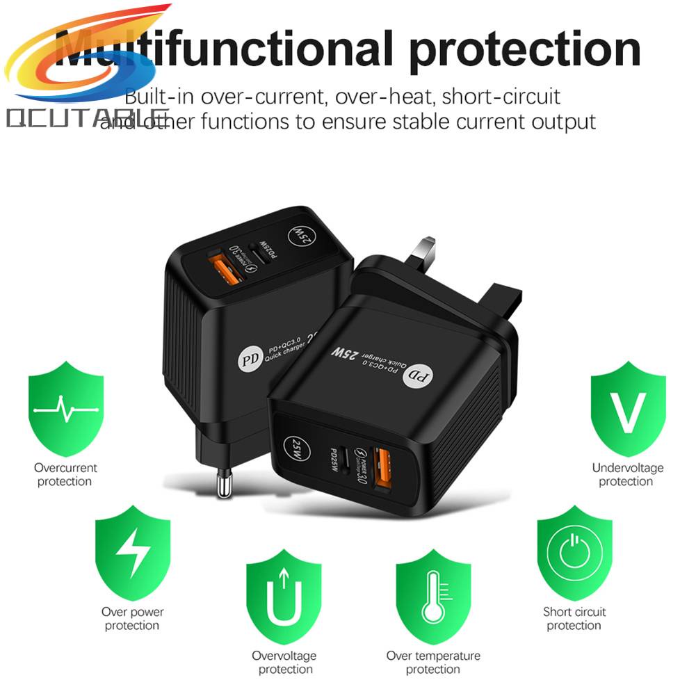 Củ Sạc Nhanh 5A USB Type C 25W PD QC3.0 Cho Điện Thoại