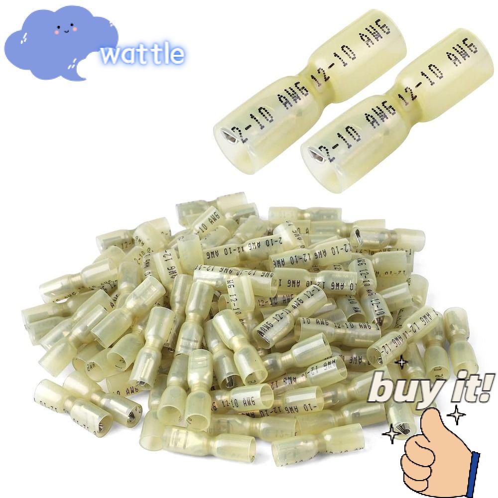 WATTLE Bộ 100 Đầu Nối Dây Điện Cách Nhiệt Chống Thấm Nước Tiện Dụng Cho Xe Hơi