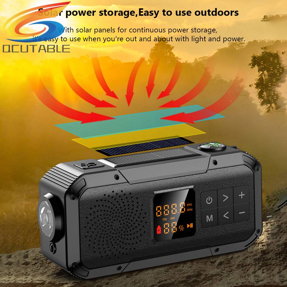 Radio Có Đèn LED Sử Dụng Năng Lượng Mặt Trời Đa Năng Tiện Dụng