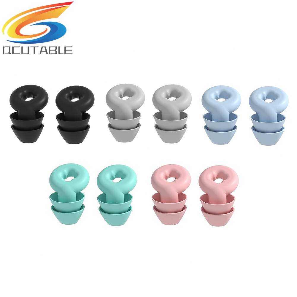 1 Cặp Nút Bịt Tai 2 Lớp Bằng Silicone Chống Ồn Chống Thấm Nước Nhỏ Gọn