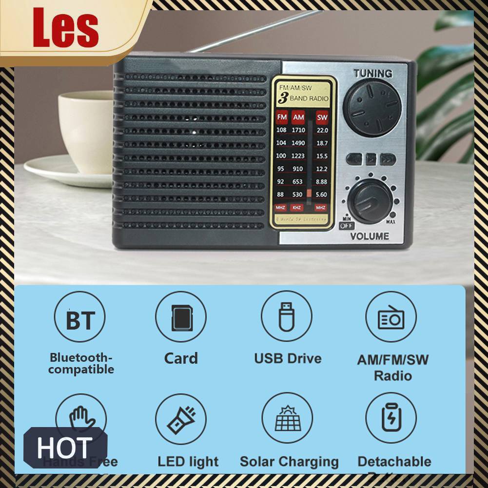 Radio Năng Lượng Mặt Trời Khẩn Cấp Có Đèn LED AM FM SW