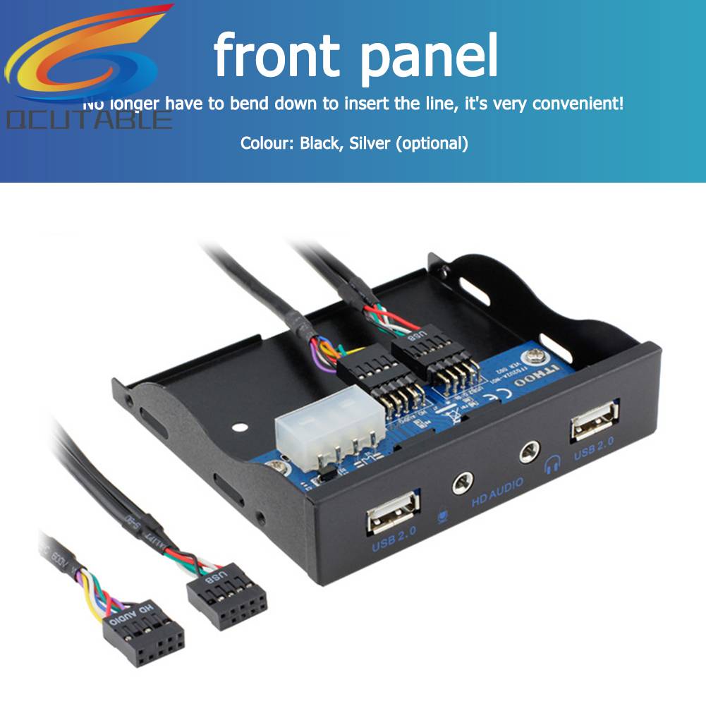 Bảng Điều Khiển Âm Thanh 3.5 inch 9Pin Sang 2 USB 2.0 Bay HD Audio 3.5mm