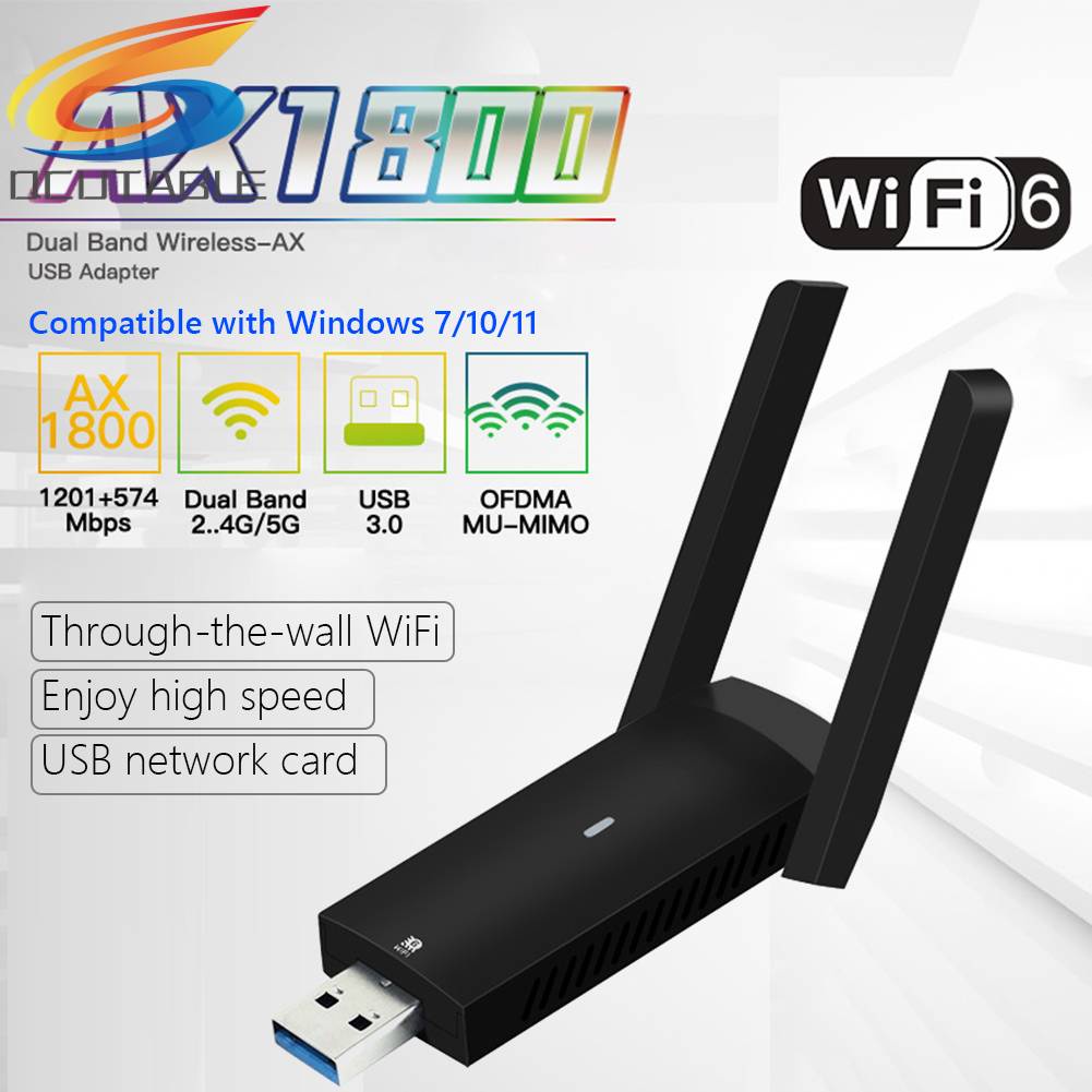 Thẻ Mạng WiFi 6 Cổng Usb 3.0 FU-AX1800 1800Mbps 2.4G / 5G Cho Máy Tính