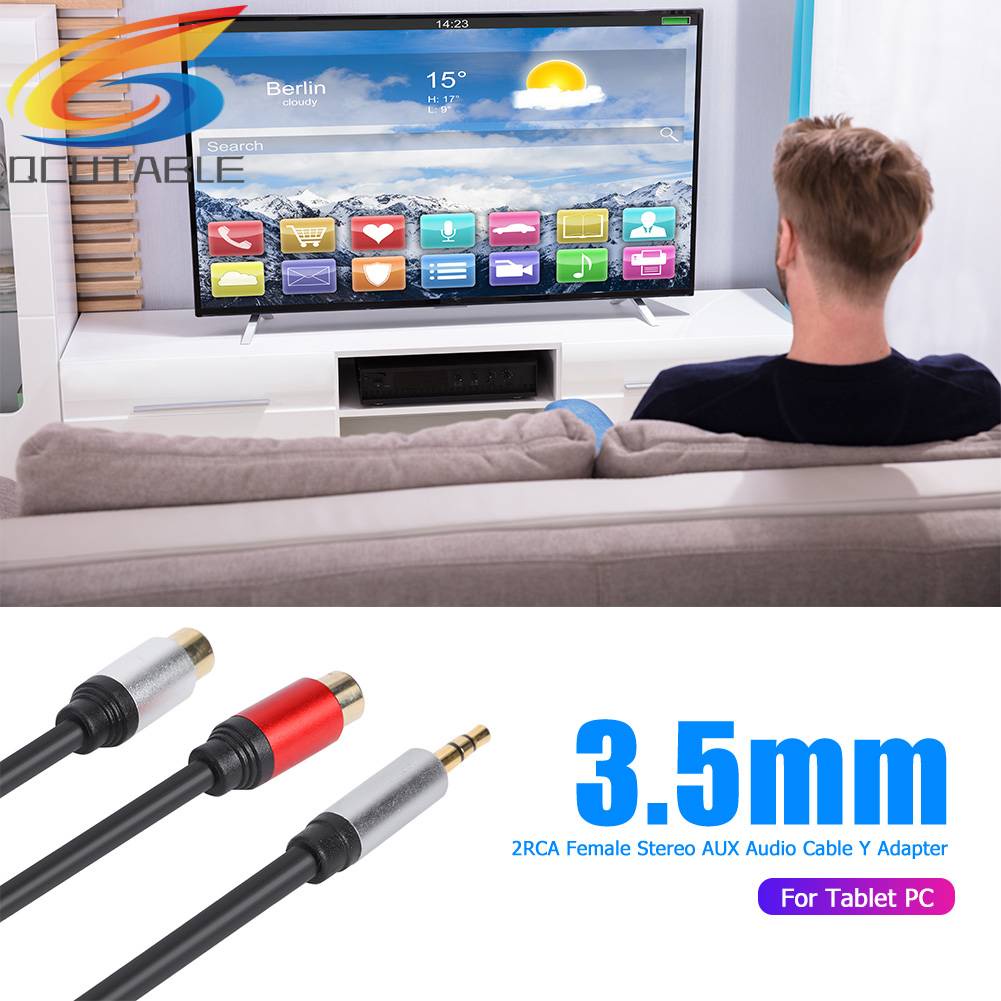 Cáp ChuyểN ĐổI Âm Thanh Chữ Y 3.5mm ĐầU CắM Sang Lỗ CắM 2RCA Cho MáY TíNh BảNg