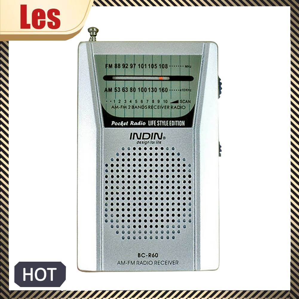 Radio AM FM BC-R60 2AA Pin Có Giắc Cắm Tai Nghe