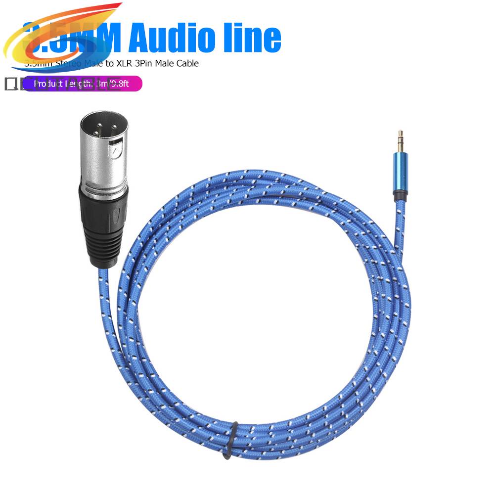 Cáp Âm Thanh Bện Dây Dài 3m / 9.8ft 3.5mm TRS Sang XLR 3Pin