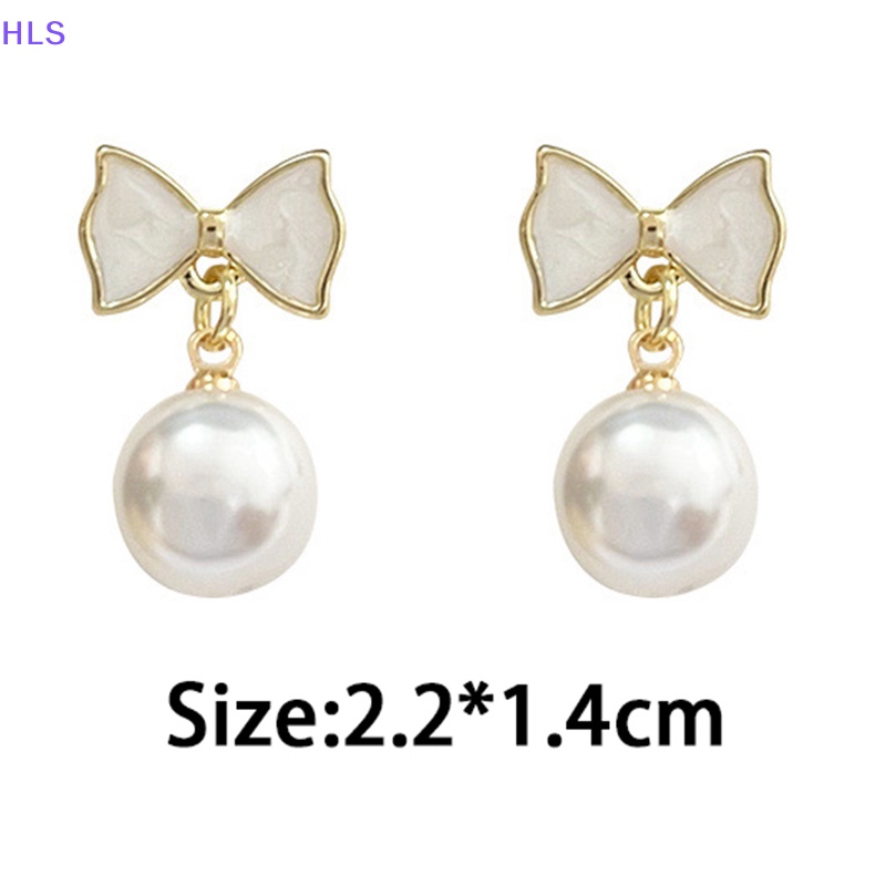 Bông Tai Hình Nơ / Vỏ Ngọc Trai Đơn Giản Thời Trang Dành Cho Nữ