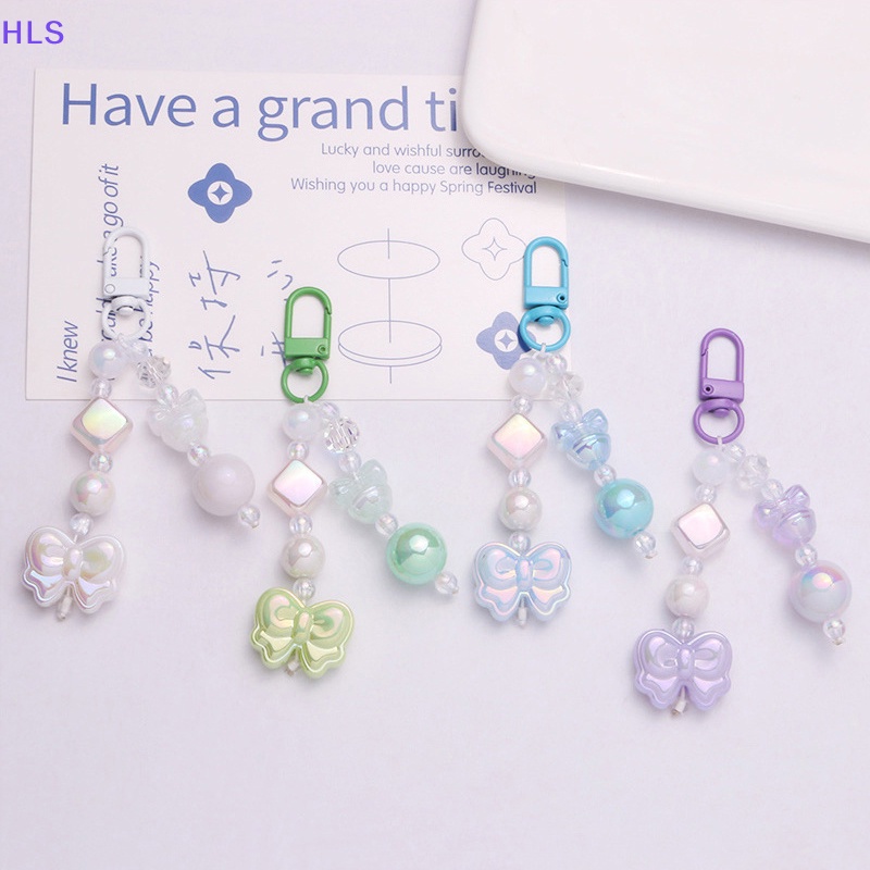 Móc Khóa Hình Nơ Bằng Acrylic Mạ Màu Sáng Tạo Dễ Thương