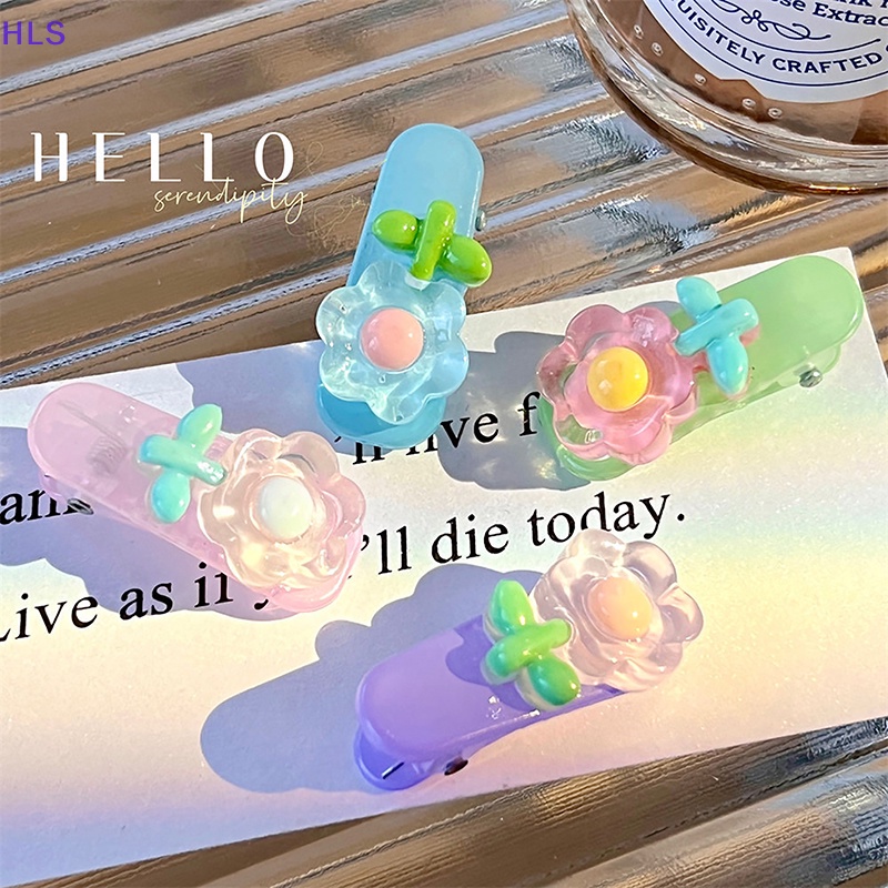 Kẹp Tóc Trang Điểm Hình Cây Kem / Trái Tim Màu Hồng Dễ Thương Sáng Tạo Dành Cho Bạn Gái