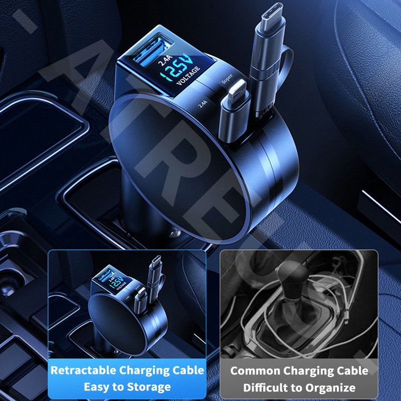 Cục Sạc Nhanh Haval H6 Jolion H2 H2s H1 2022 2023 H5 M4 H9 Màn Hình LED Kỹ Thuật Số 3 Trong 1 Cổng USB Cho Xe Hơi