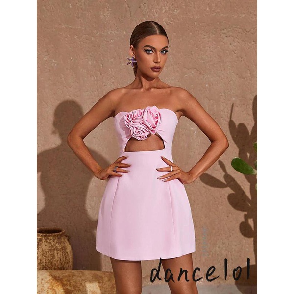 Đầm Mini Nữ Hở Vai Màu Trơn Thời Trang Mùa Hè 1O1