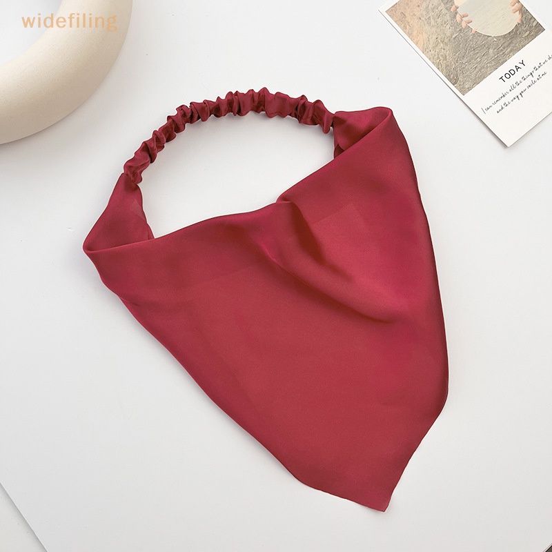 Khăn Choàng Cổ Bandana Hình Tam Giác Bằng Vải Voan Co Giãn Màu Trơn Thời Trang Mùa Hè Dành Cho Bạn Nữ