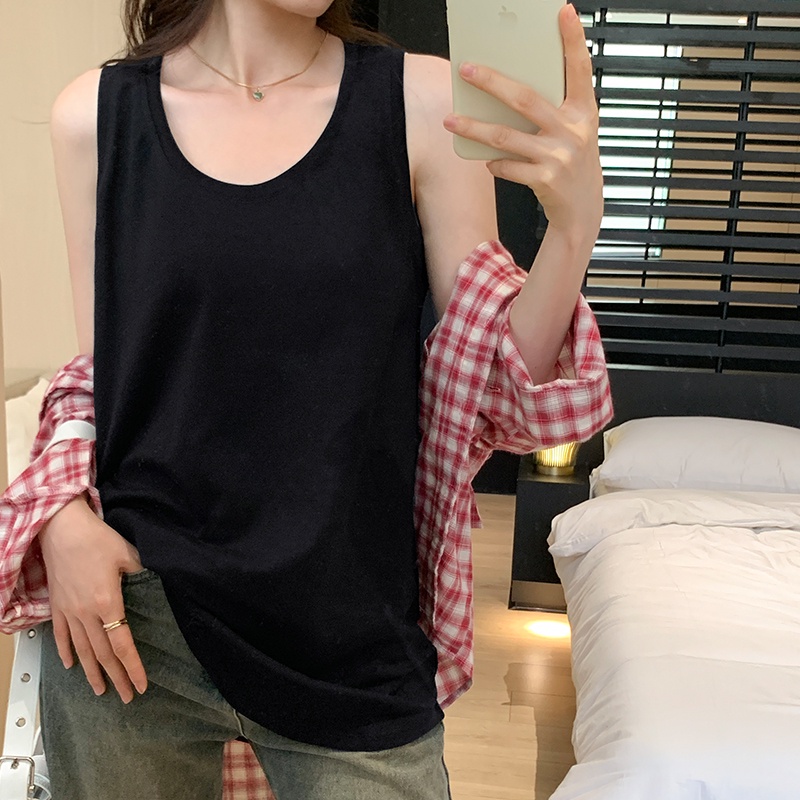 Áo Lửng Hai Dây Cổ Chữ U Dáng Rộng Phong Cách Thời Trang Mùa Hè Mới Dành Cho Nữ