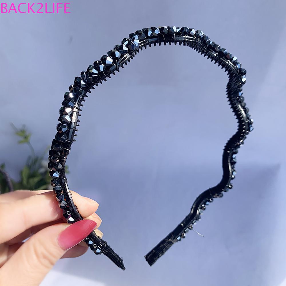BACK2LIFE 2 Băng Đô Cài Tóc Đính Hạt Thời Trang Dành Cho Nữ