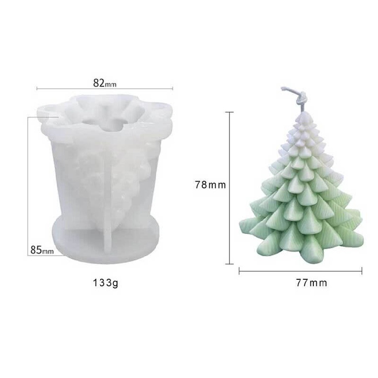 New 3D Christmas Tree Candle Mold Silicone DIY Crafts Molds Decor Making Mould