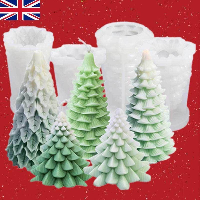 New 3D Christmas Tree Candle Mold Silicone DIY Crafts Molds Decor Making Mould