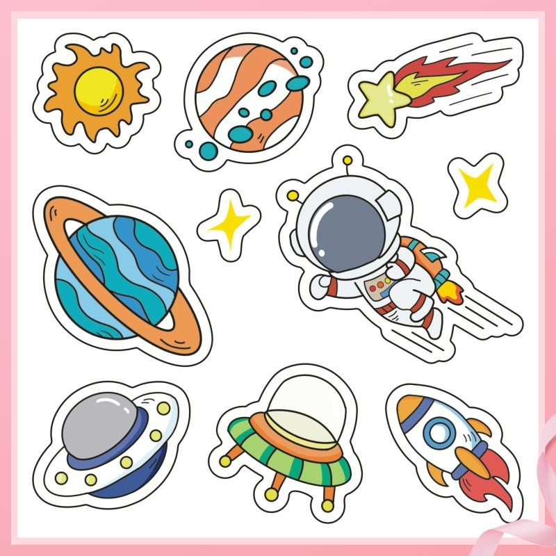 Sticker Dán Trang Trí Sổ Tay Chống Thấm Nước Hình Phi Hành Gia Hoạt Hình Dễ Thương