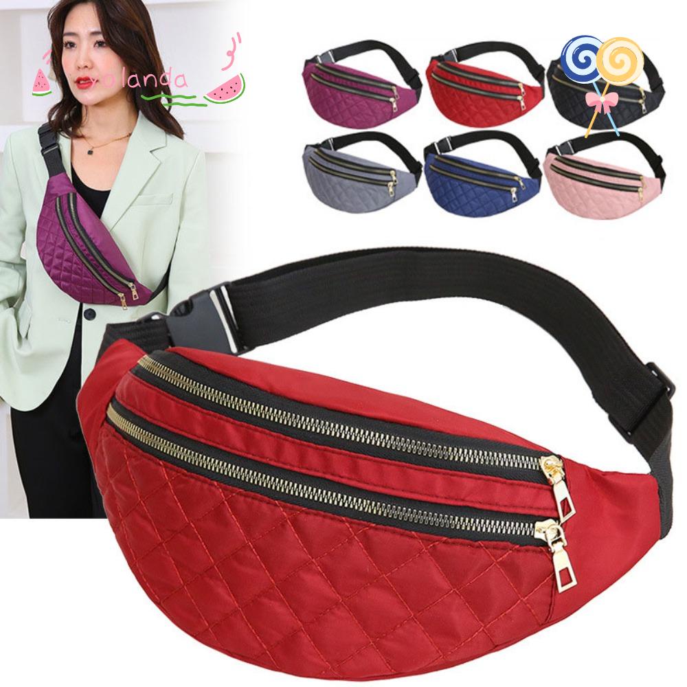 YOLA Túi Đeo Chéo Ngực / Thắt Lưng Chống Nước Họa Tiết Kẻ Ô Cho Nam Và Nữ