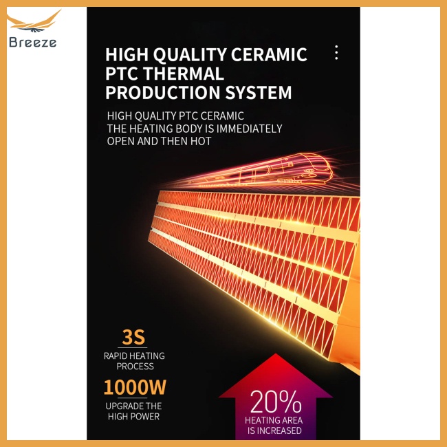 Quạt Sưởi Điện Mini 3600Rpm 3 Mức Độ 36db Tiếng Ồn Thấp Nhỏ Gọn Không Gây Tiếng Ồn