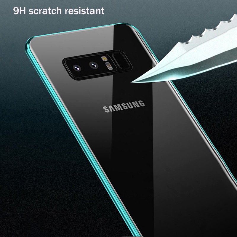Ốp Điện Thoại Kính Cường Lực Hai Mặt Viền Kim Loại Nam Châm 360 Độ Cho Samsung S23 S22 S21 Ultra