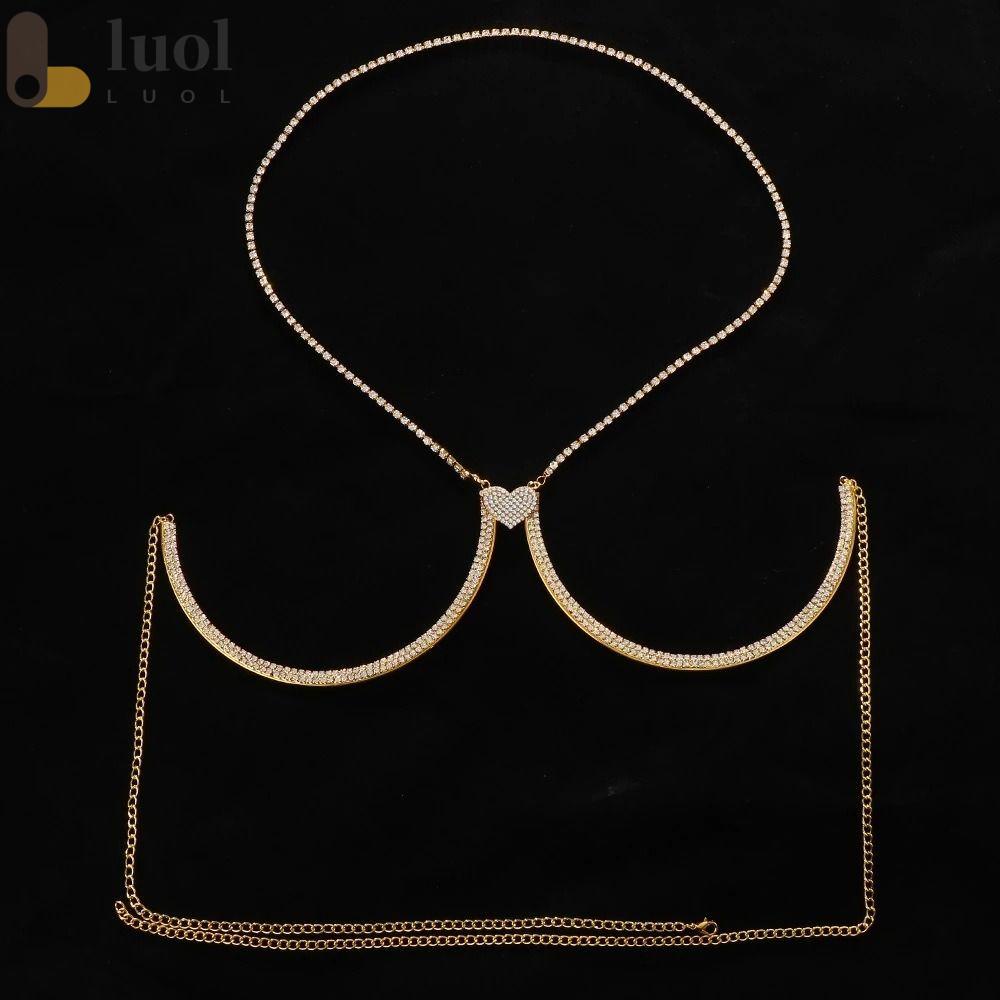 Luol Vòng cổ Cơ Thể Dạng Chuỗi Xích Đính Đá Pha Lê Màu Vàng / Bạc Quyến Rũ Cho Lễ Hội