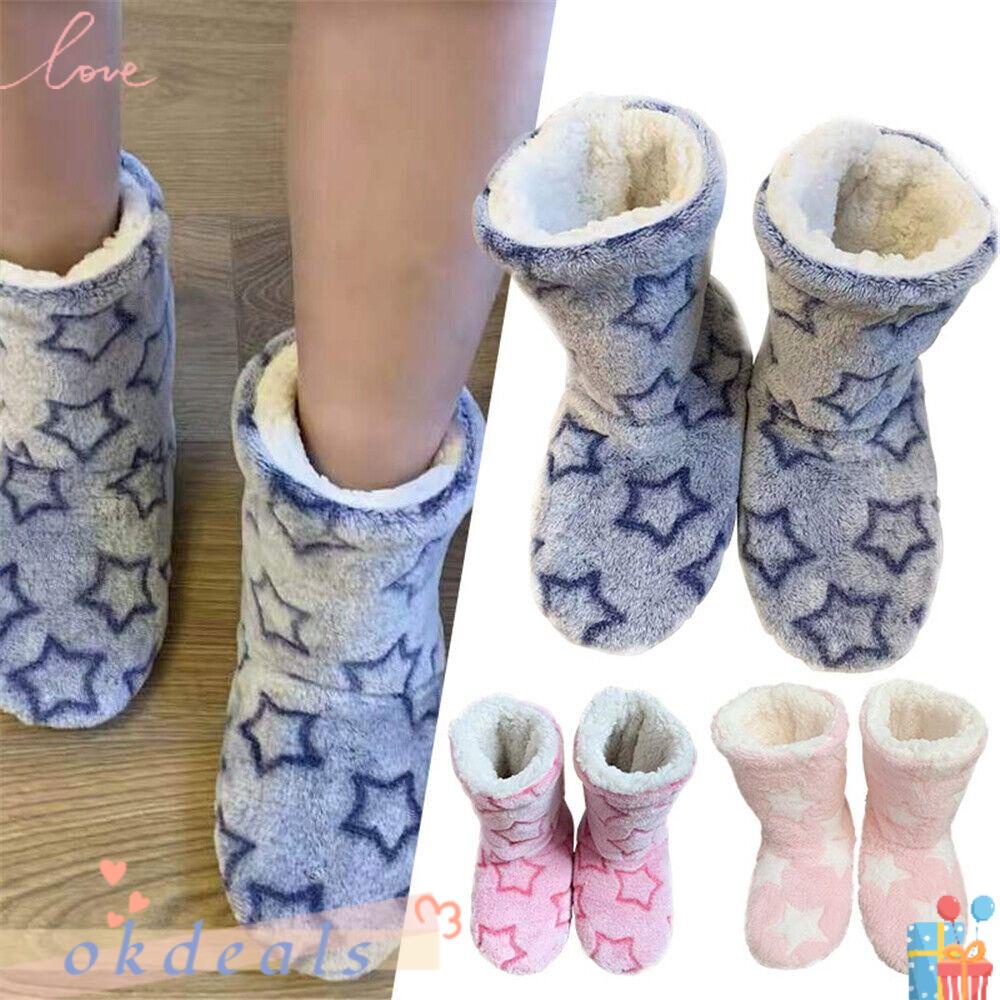 OKDEALS Giày Bốt Cổ Cao Đến Mắt Cá Chống Trượt Bằng Vải Cotton Phối Lông Giữ Nhiệt Dành Cho Nữ